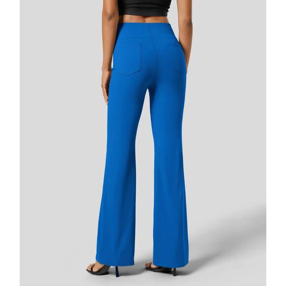 NWT Halara Flex High Waist Back Side Pkt Slight Flare Work Pant Princess Blue XS - Picture 3 of 12